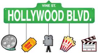   Action Hollywood Street Sign Theme Party Giant Banner 152x50cm  
