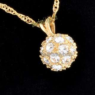 18K yellow gold GP SWAROVSKI Crystal necklace 539  