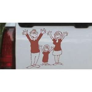  6in X 5.2in Brown    Mom Dad Daughter Family Decal Stick 