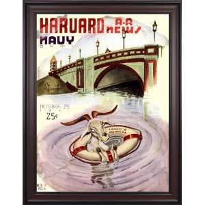  1941 Harvard Crimson vs. Navy Midshipmen 36 x 48 Framed 