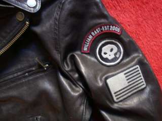 NWT WILLIAM RAST Leather Lined Motorcycle Jacket Size XL Black  