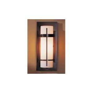   H66 Banded 1 Light Outdoor Wall Light in Natural Iron with Stone glass