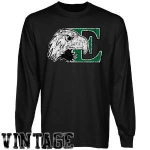  NCAA Eastern Michigan Eagles Black Distressed Logo Vintage 