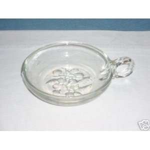  Glass Nappy Bowl with Embossed Fruit 