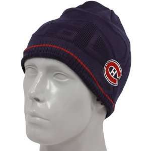 Reebok Montreal Canadiens Navy Blue Red Overtime Reversible Beanie 