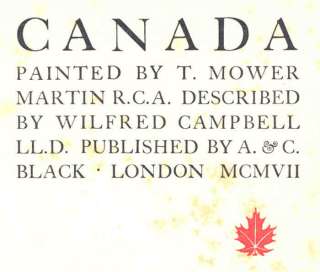 canada painted by t mower martin rca described by wilfred