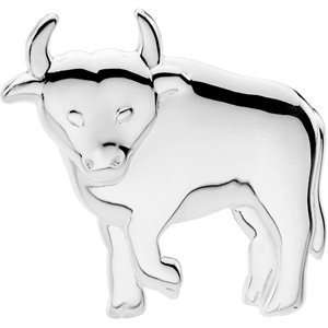 Elegant and Stylish 24.75X24.75 MM The Playful Bull Brooch in Sterling 