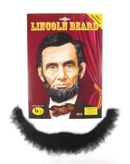 PRESIDENT Abraham Lincoln Costume Amish Beard Black  