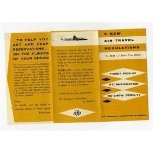  3 New Air Travel Regulations Brochure 1950s Everything 
