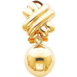  14K Gold Clip On Fancy Ball Earrings Ear Jewelry New 