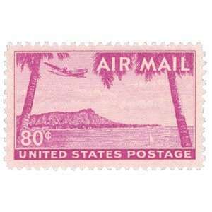  C46   1952 80c Airmail Diamond Head Postage Stamps Plate 