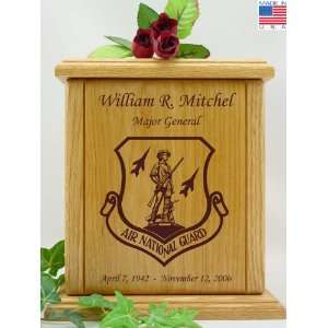  Air National Guard Engraved Wood Cremation Urn