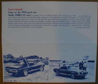 1968 Mustang Shelby Cobra GT Invite Brochure  