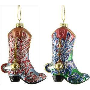   Western Style Cowboy Boots Christmas Ornaments