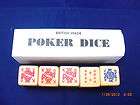 SET 5 VINTAGE MINIATURE 8mm POKER DICE  