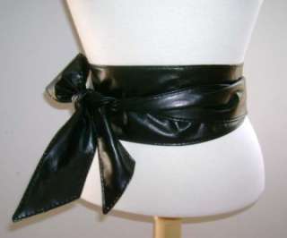 6pc Wholesale Kimono Wrap Hight Waist Tie Belt Black  