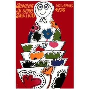 11x 14 Poster. Semana de cine sovietico, Nov 1976 poster. Decor with 