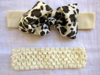 Leopard Cheetah girl baby toddler bow clip headband  