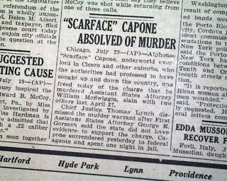 Early 1926 AL CAPONE Gangster War Chicago OLD Newspaper  