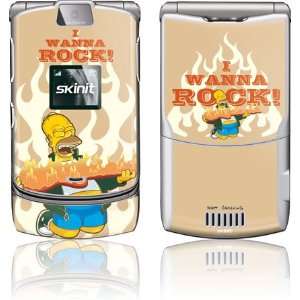  Homer I Wanna Rock skin for Motorola RAZR V3 Electronics