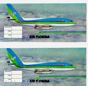   FLORIDA Airline Ticket Jackets Duo  1981  Boeing 737 & Logo   USA