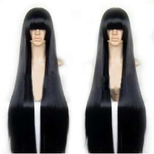   Cool2day 40 K ON Akiyama Mio Long Black Cosplay Wig jf010076 Beauty