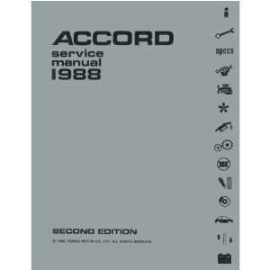  1988 HONDA ACCORD Shop Service Repair Manual Book 