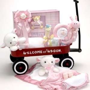 Welcome Wagon Baby Gift for Newborn Girls Featuring the Forever Baby 