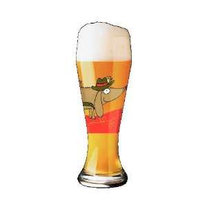  Weizen Beer Glass, Bavarian Dog, Designer Color Enamel w 