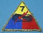 vintage us army 7th armored tank division shoulder uniform patch