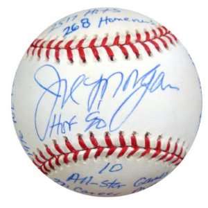  Joe Morgan Autographed MLB STAT Baseball (20 Stats) HOF 90 