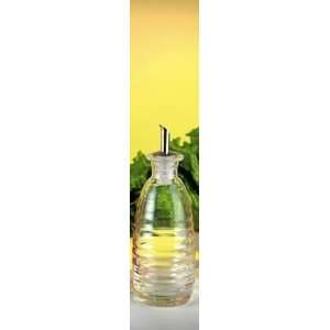  Ribbed Glass Oil Storage Bottle Pour Spout Dispenser 