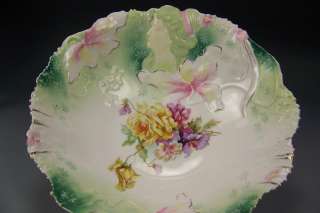 RS PRUSSIA FLOWER MOLDED RELIEF HIDDEN IMAGE 10 BOWL  