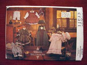 18 VOGUE EARLY AMERICAN DOLL CLOTHES PATTERN 8337 OOP  