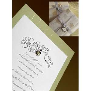  Wedding Invitations Kit Handmade Willow Paper and Peridot 
