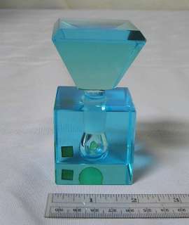 Aqua Irice Hand Cut Perfume / Scent Bottle & Stopper  