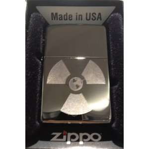 Zippo Custom Lighter   Radioactive Nuclear Earth Globe Logo Hi Polish 