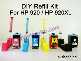 DIY Ink Refill kit system for HP 920 XL 920XL Cartridge  