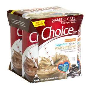  ChoiceDM Sugar Free Nutrition Shake, Mocha Cappuccino, 4 