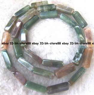 4x13mm green float grass Agate Cuboid Beads 15  