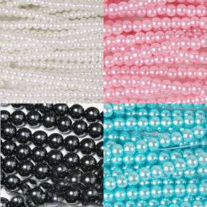 Strands 6mm Glass Pearl Beads Multicolor Free Choice  