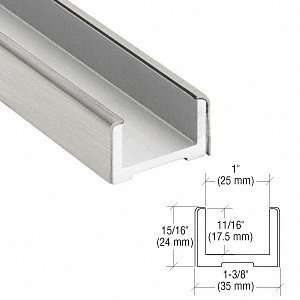   ® Brushed Stainless Wet Glaze U Channel for 3/4 (19 mm) Glass 120