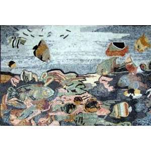    Under The Sea Marble Mosaic Art Tile Pool Wall