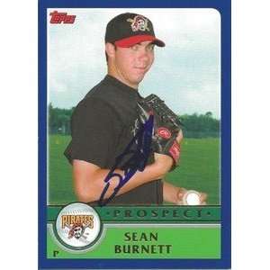 Sean Burnett Signed Pittsburgh Pirates 2003 Topps Card