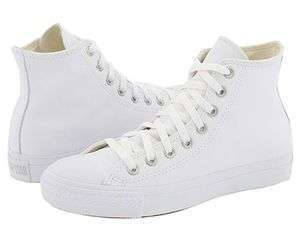 CONVERSE CHUCK TAYLOR® ALL STAR® White LEATHER HI TOP 1T406 WHITE 