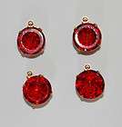 VINTAGE RUBY RED CONCAVE GLASS ROUND PENDANT BEAD 11mm