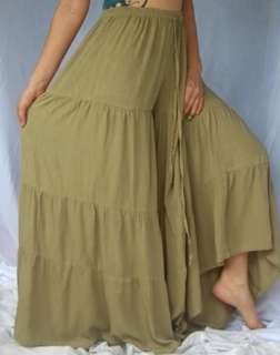 A110 KHAKI/PANT GAUCHO RUFFLE MADE 2 ORDER S M L  