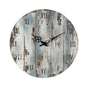   128 1008 Wooden Roman Numeral Outdoor Wall Clock.