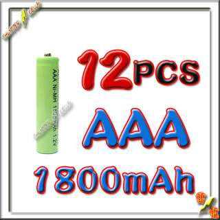 Package Includes 12 Units   AAA 1800mAh NiMH Rechargeable Battery