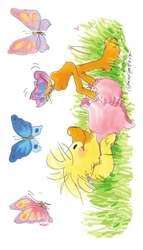 TWO Suzys ZOO Polly with butterflies stickers  